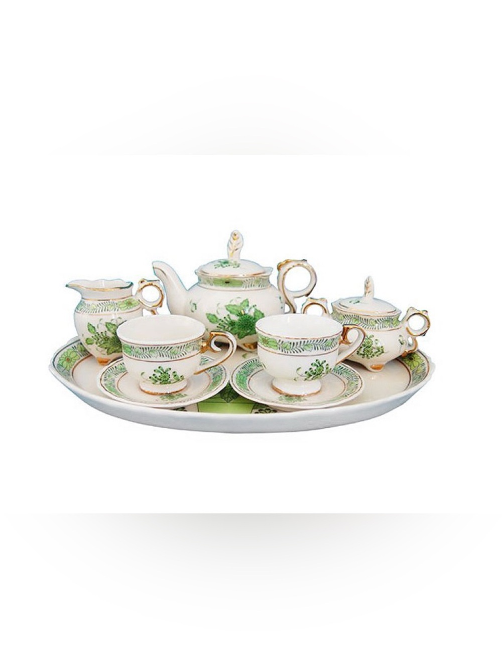 Green Gracie Mini Tea Set in storage box